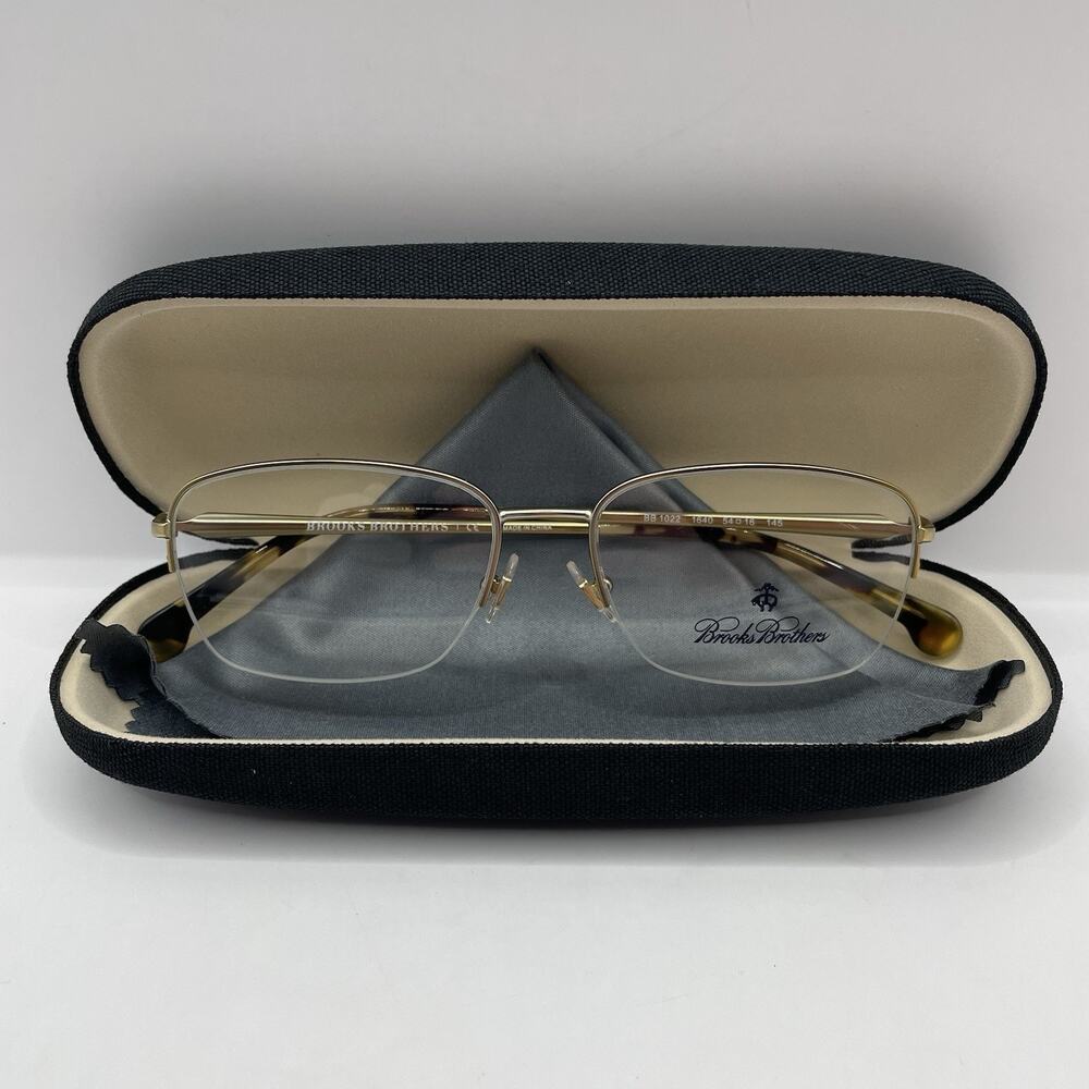 Brooks Brothers BB1022 1640 Gold Eyeglasses Frames 54-16-145 Half Rim NWOT
